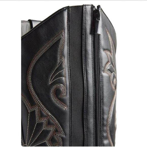 New! Never worn! TORRID Western Knee Boot Extra Wide Calf Black Size 8 - Picture 5 of 11